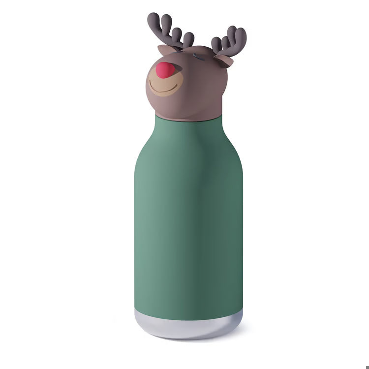 Reindeer Bottle W/Straw 16 oz