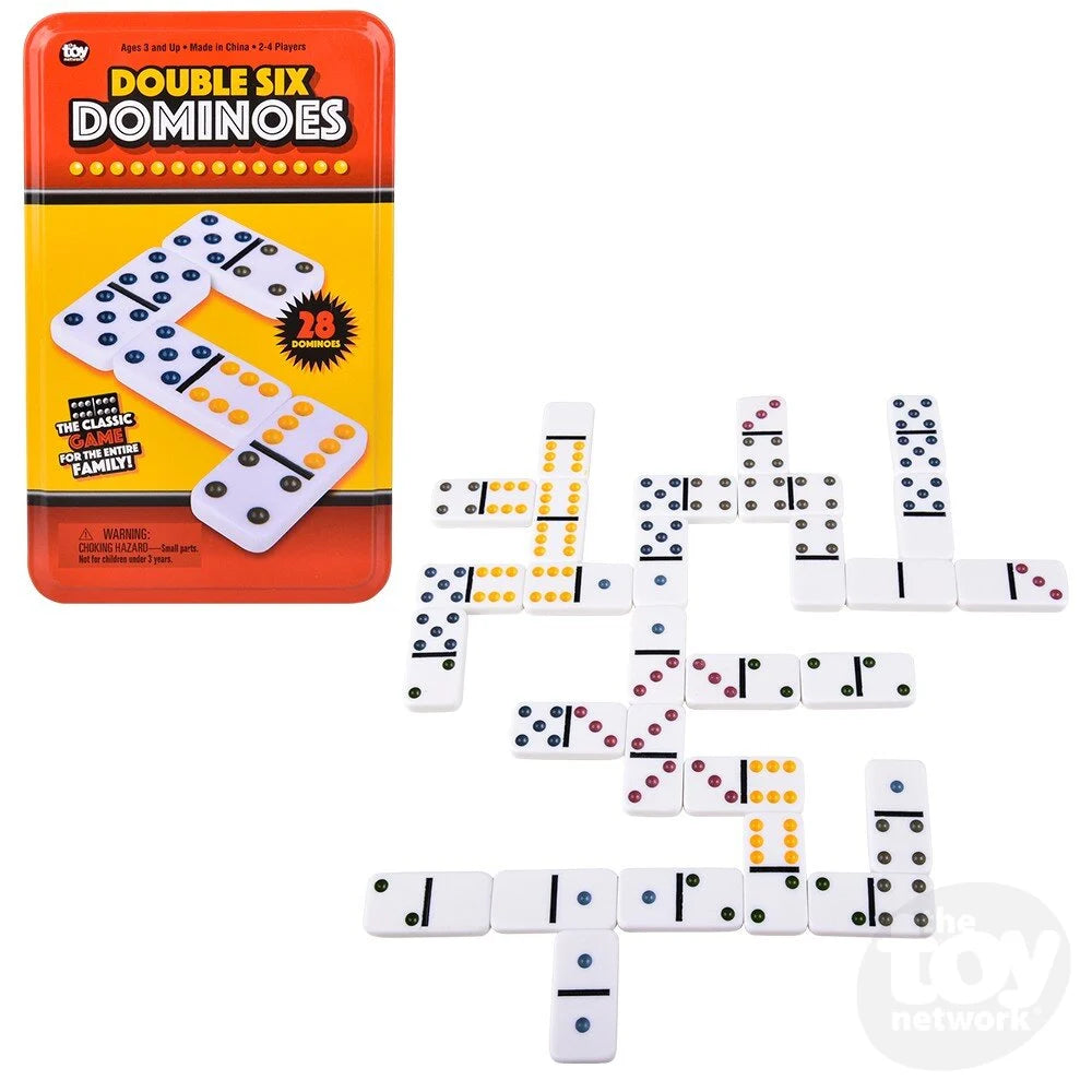 Double 6 Dominoes in Tin