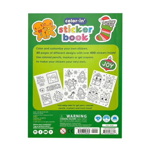 Ooly Jolly Cheer Doodles Color - in - Sticker Book