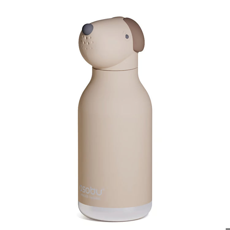Beige Dog Bottle With Straw 16 oz.