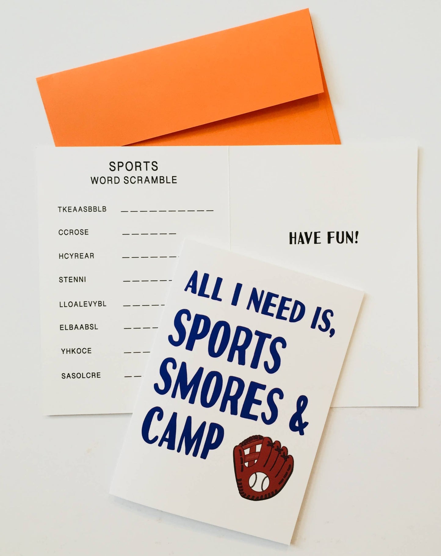 ALL I NEED IS SPORTS, S'MORES & CAMP Greeting Card