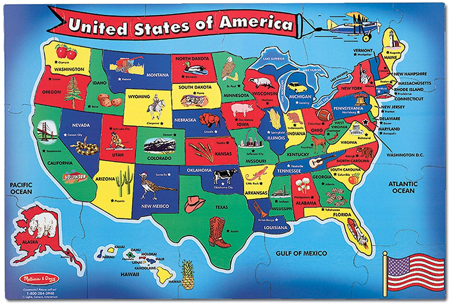 USA Map Floor 51 Pc
