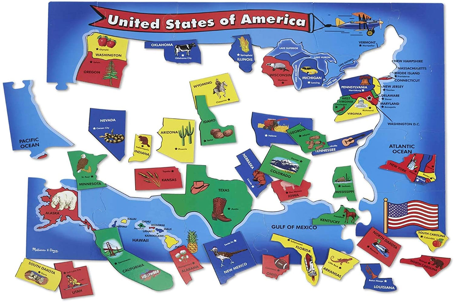 USA Map Floor 51 Pc