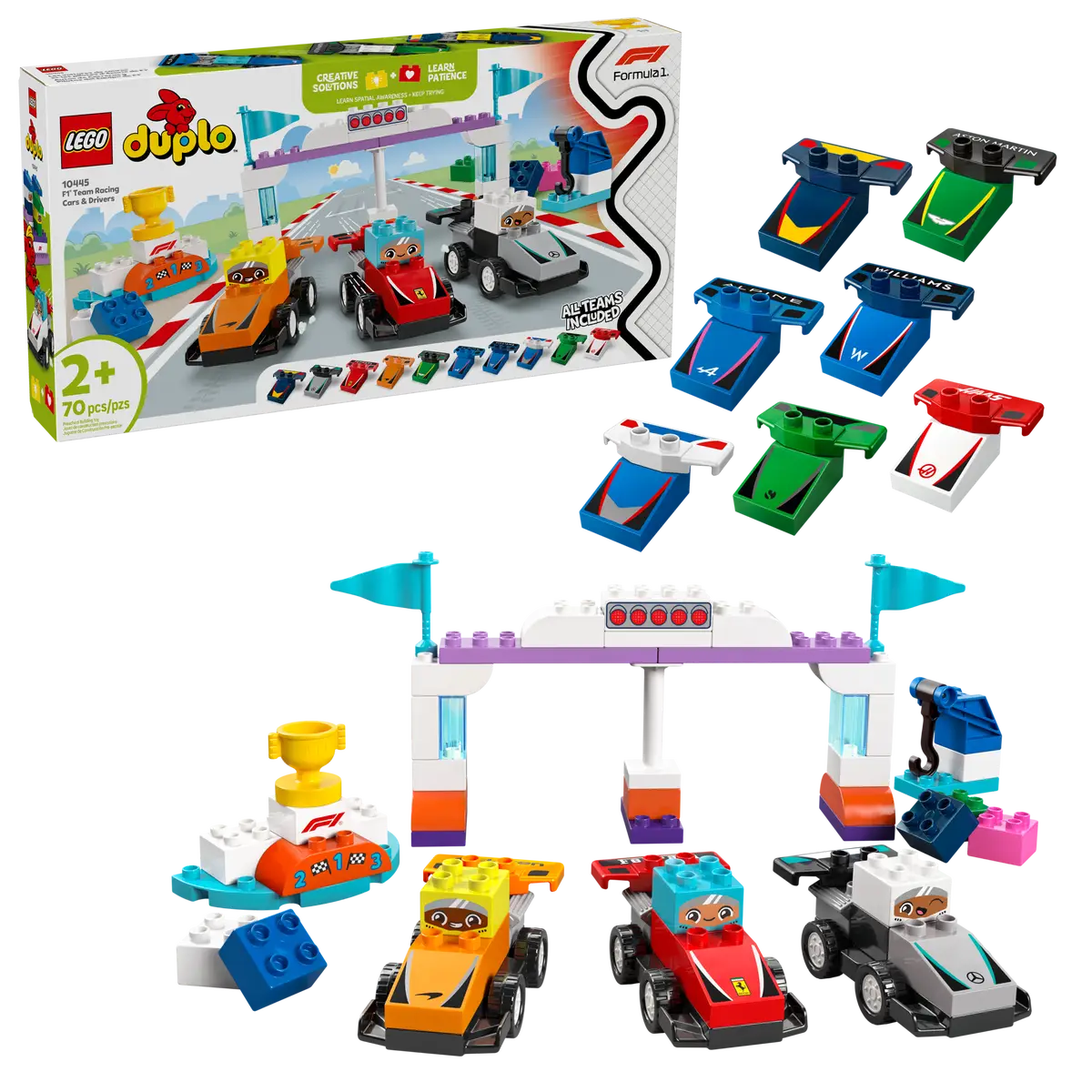 Lego Dupol F1 Team Race Cars & Drivers