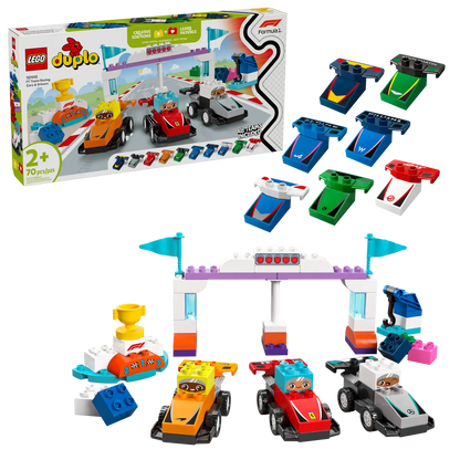 Lego Dupol F1 Team Race Cars & Drivers
