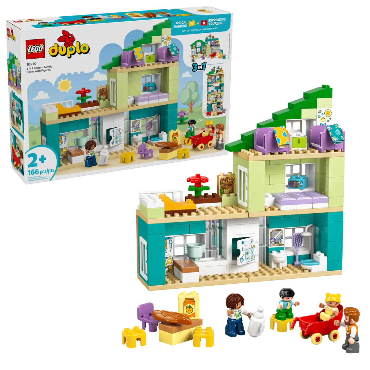 Lego Duplo 3 In 1 Modern Family House With Figures