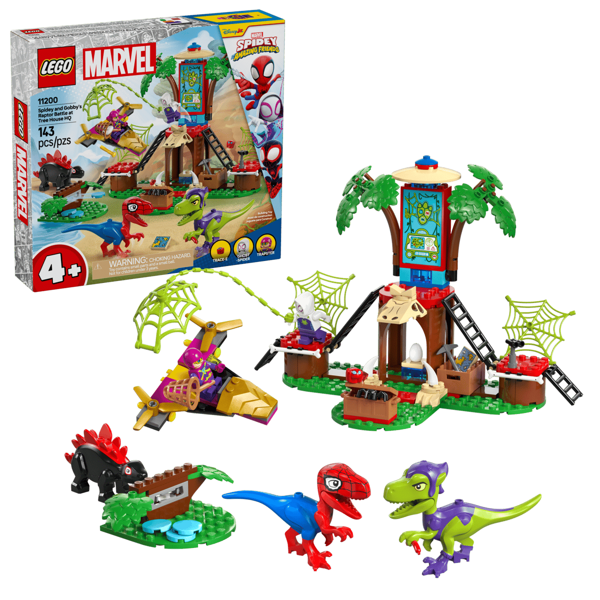 Lego Spidey And Gobby's Raptor Battle At Tree House HQ