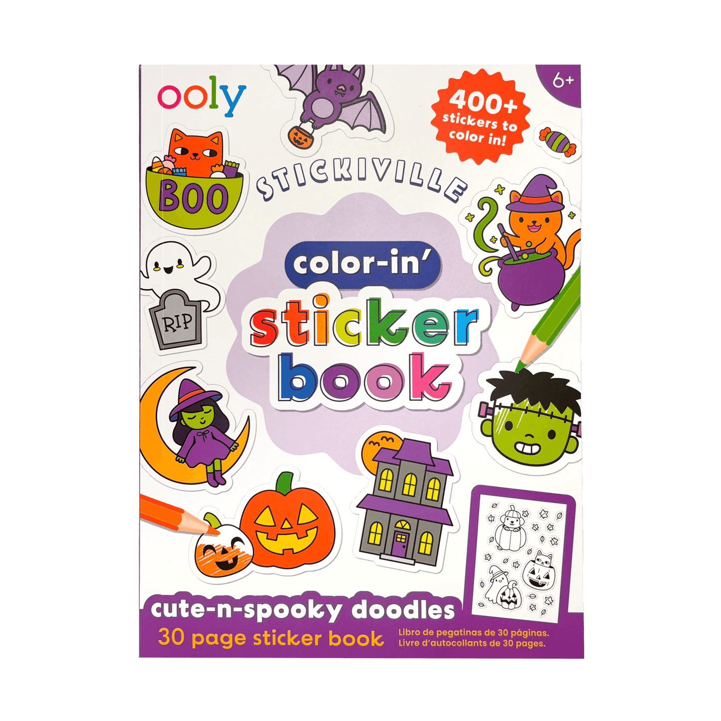 Ooly Cute- N - Spooky Doodles Color - in - Sticker Book