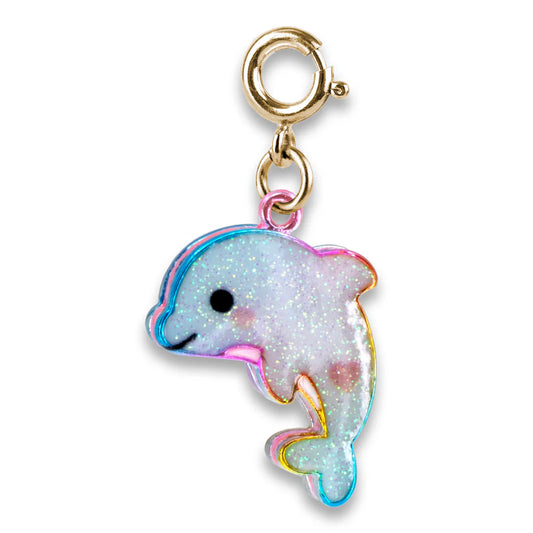 Charm It Gold Glitter Dolphin