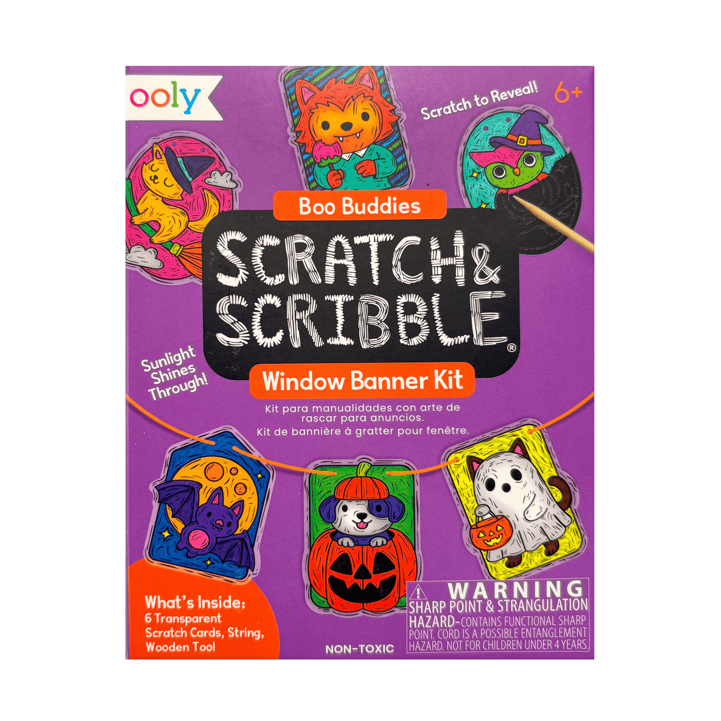Ooly Boo Buddies Scratch & Scribble Window Banner Kit
