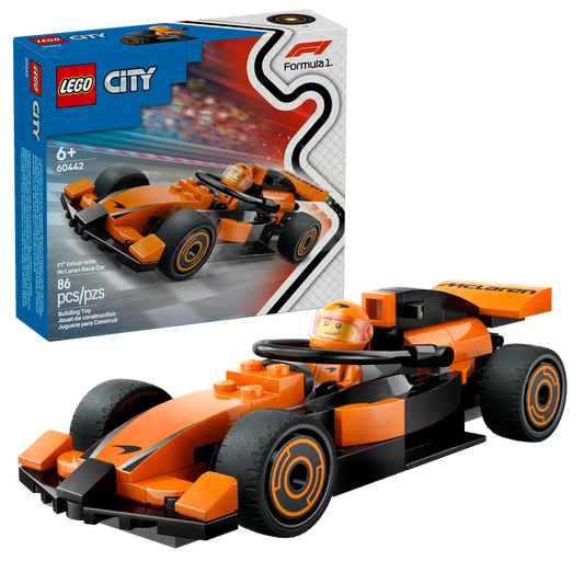 Lego F1 Driver with McLaren Race Car