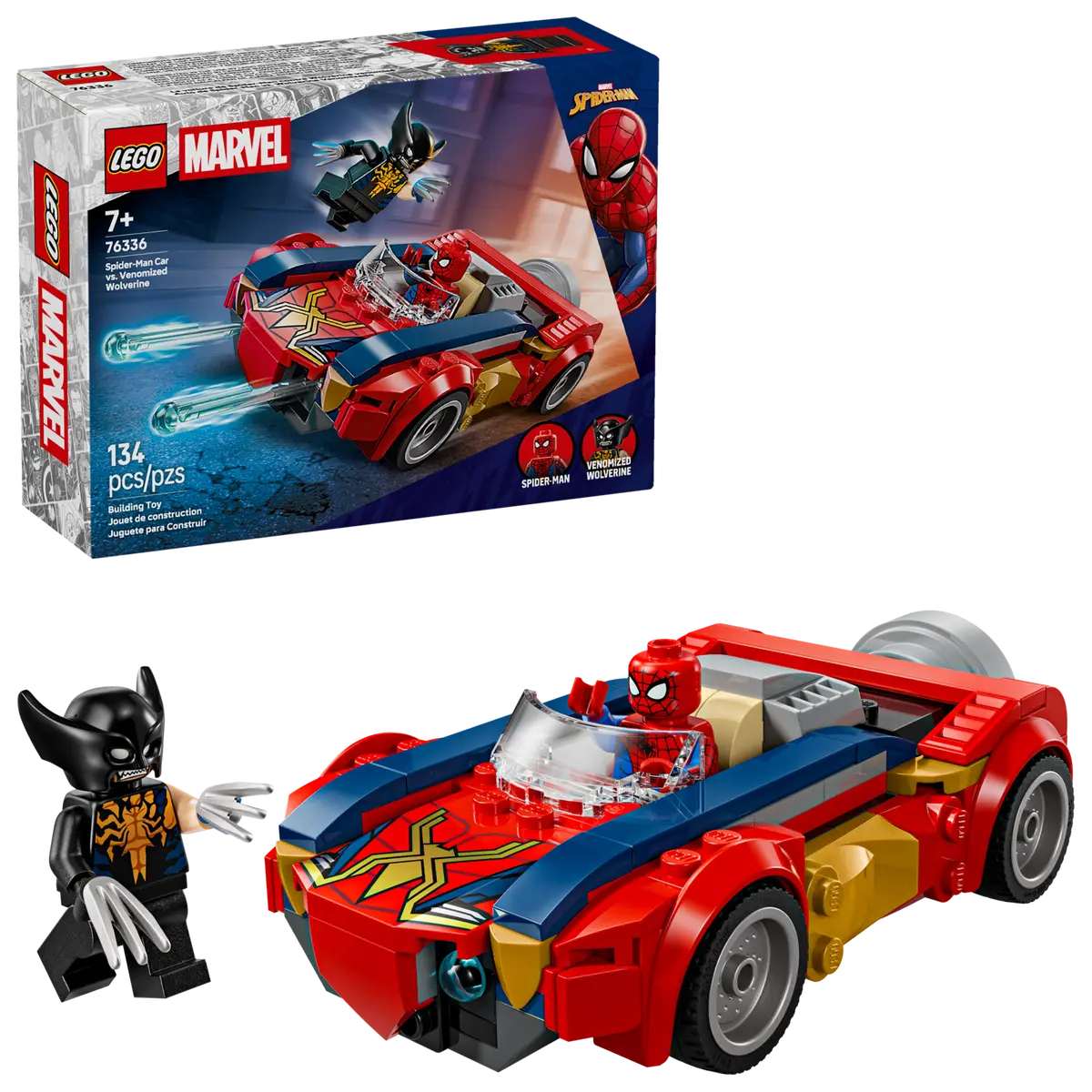 Lego Marvel Spider-Man Car Vs. Venomized Wolverine