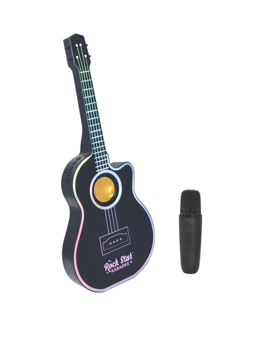 Rock Star Guitar & Microphone Karaoke Set - Black