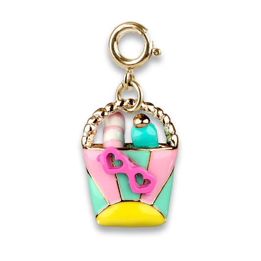 Charm It Gold Beach Bag Charm