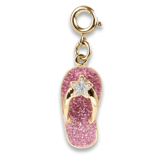 Charm It Gold Glitter Flip Flop Charm