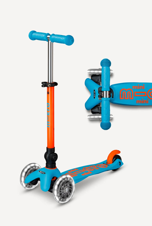 Micro Mini Foldable LED Aqua/Orange Scooter