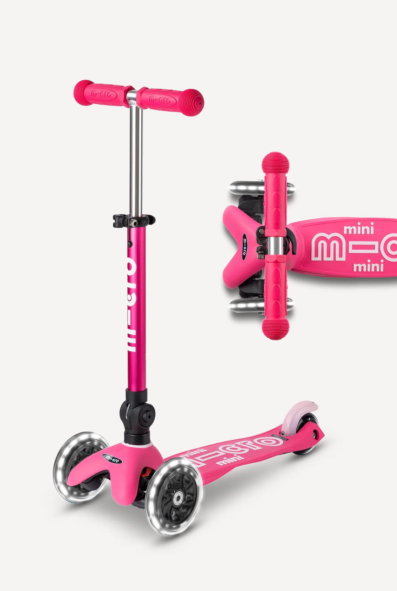 Micro Mini Foldable LED Scooter Pink