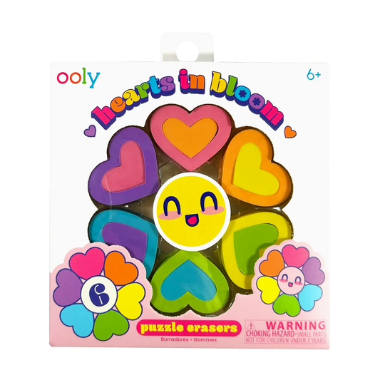Hearts In Bloom Erasers Set of 6