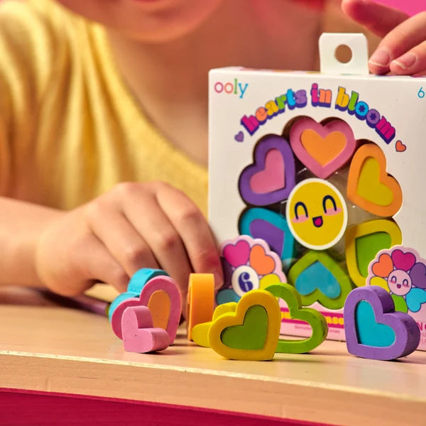 Hearts In Bloom Erasers Set of 6