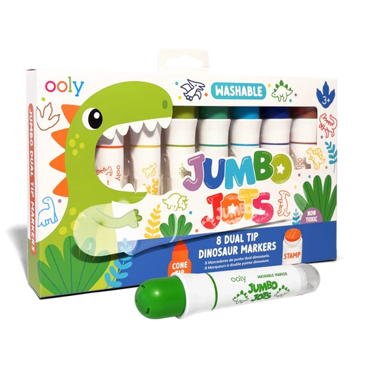 Jumbo Jots Dual Tip Dinosaur Markers Set of 8