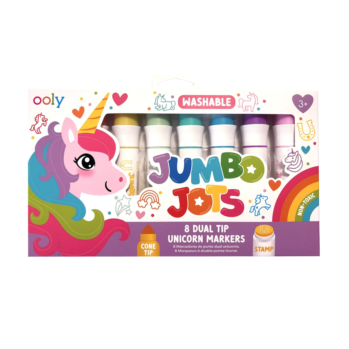 Jumbo Jots Dual Tip Unicorn Markers Set of 8