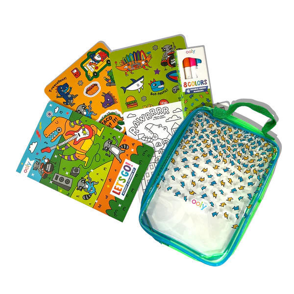 Lets Go Activity & Coloring Kit -  Robo Dinos