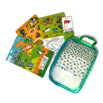 Lets Go Activity & Coloring Kit -  Robo Dinos