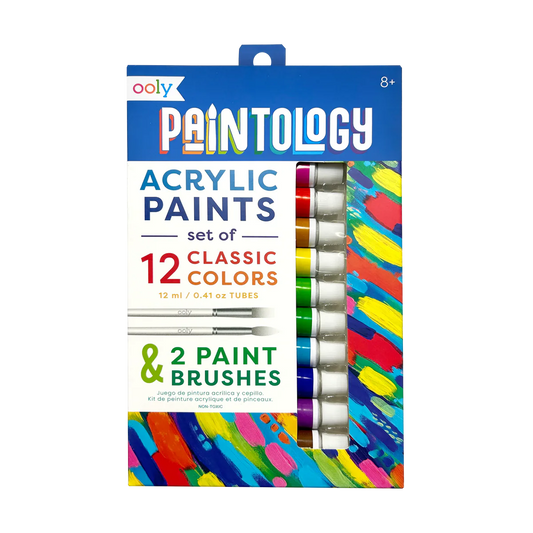 Paintology Classic Acrylic Paints with 2 Brushes