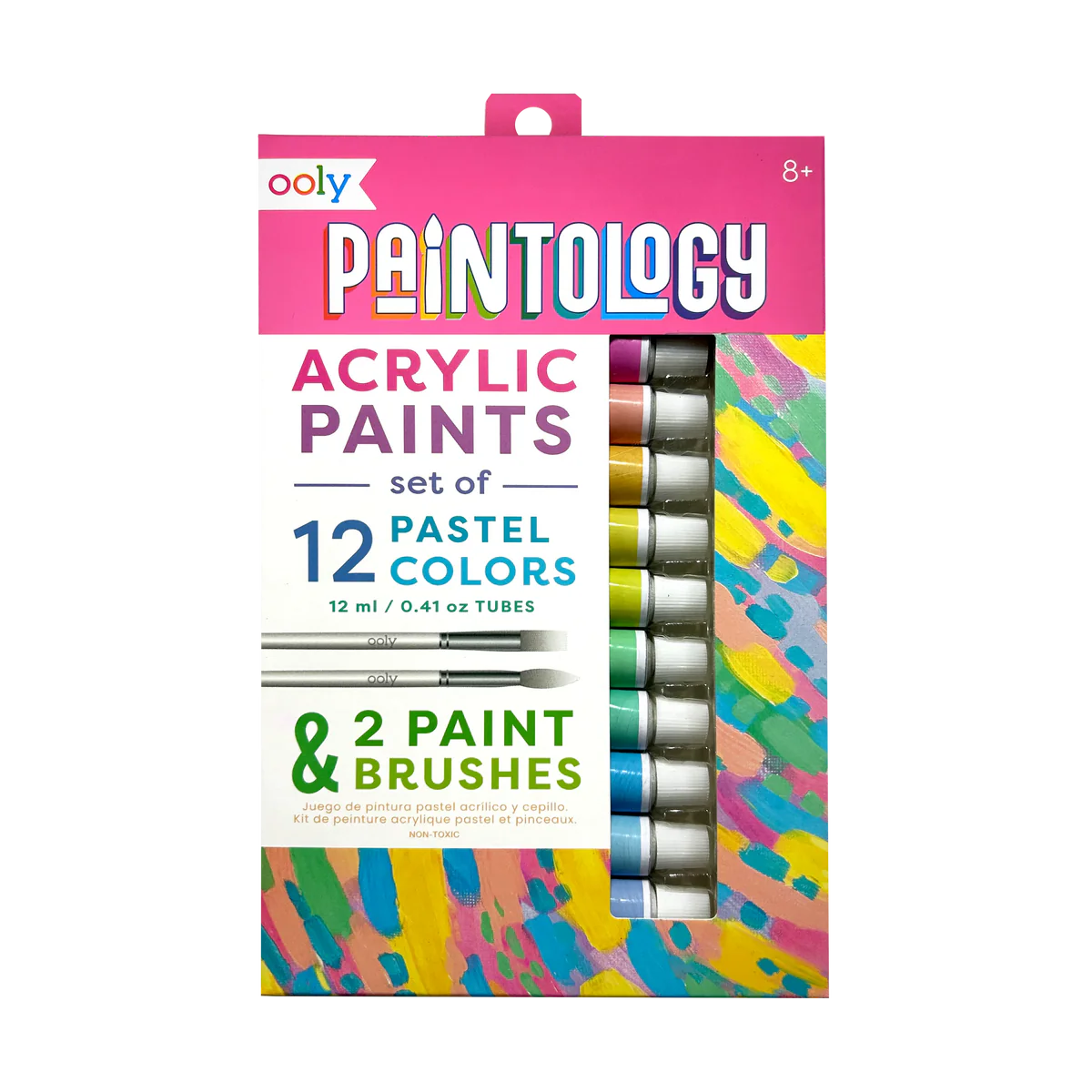 Paintology Pastel Acrylic Paints with 2 Brushes