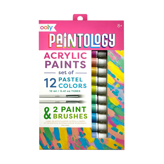 Paintology Pastel Acrylic Paints with 2 Brushes