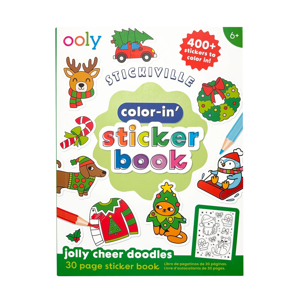Ooly Jolly Cheer Doodles Color - in - Sticker Book