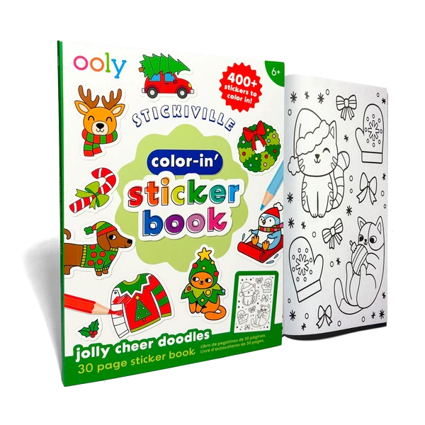 Ooly Jolly Cheer Doodles Color - in - Sticker Book