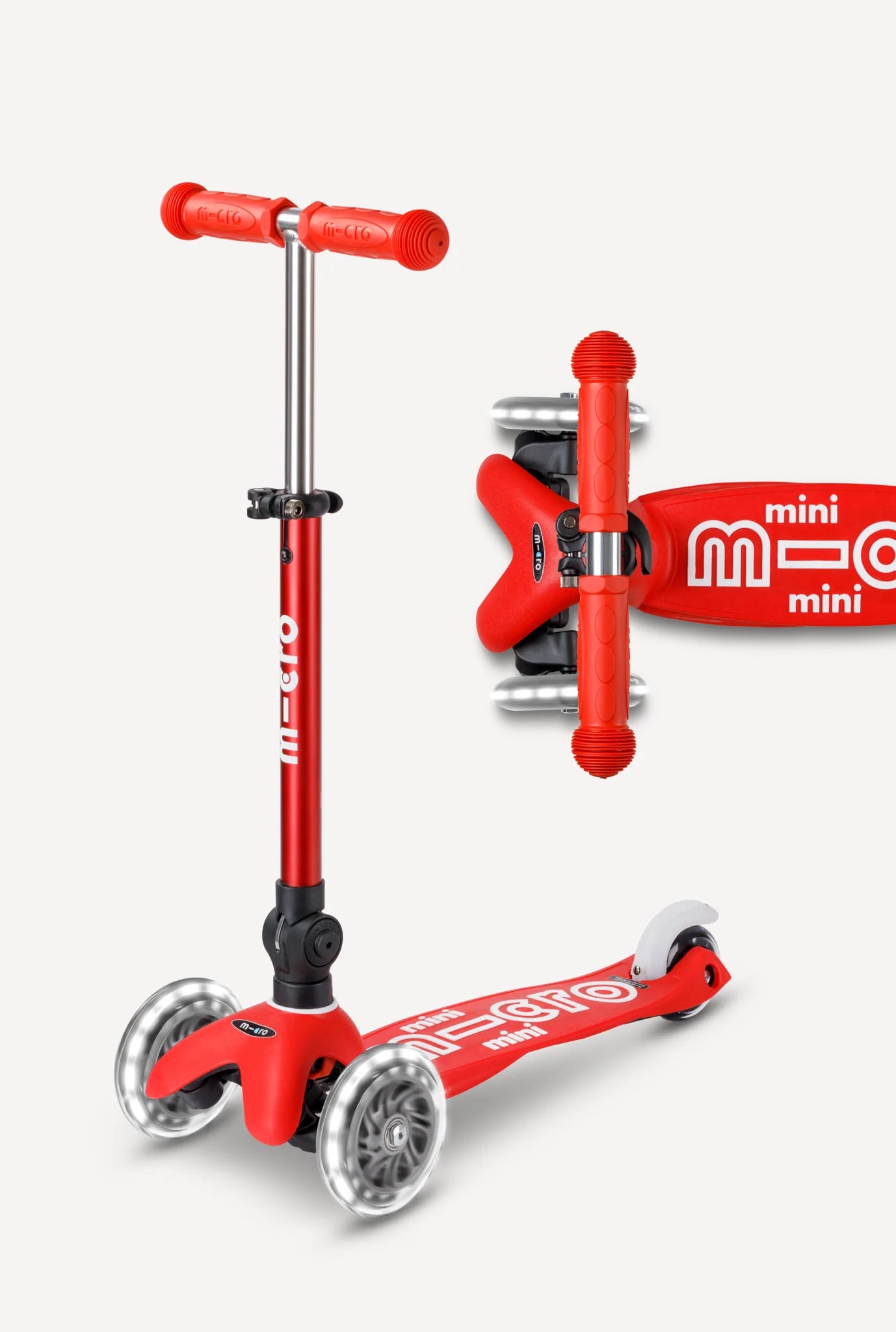 Micro Mini Foldable LED Scooter Red