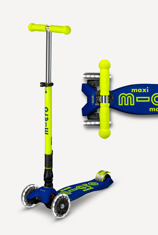 Micro Maxi Foldable LED Scooter Blue Yellow