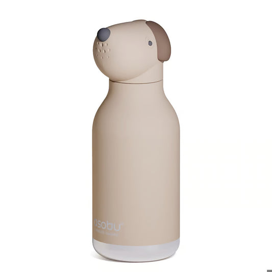 Beige Dog Bottle With Straw 16 oz.