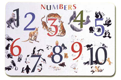Number Animals Placemat