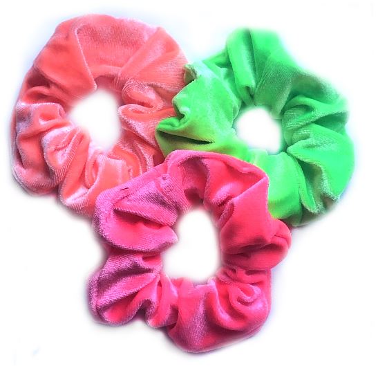 Neon Velvet Scrunchies Pk