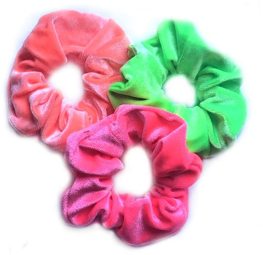 Neon Velvet Scrunchies Pk