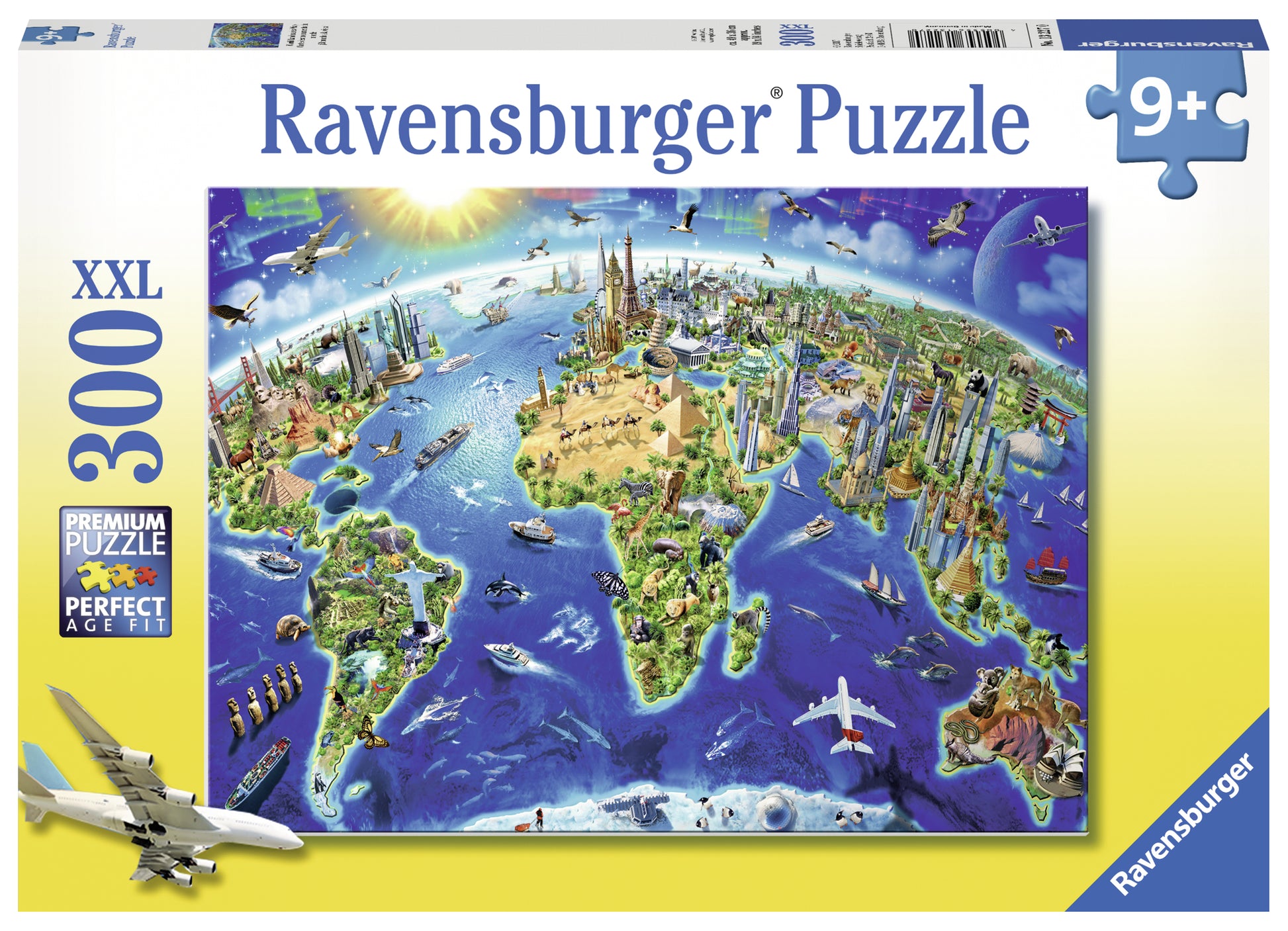 300pc World Landmarks Map