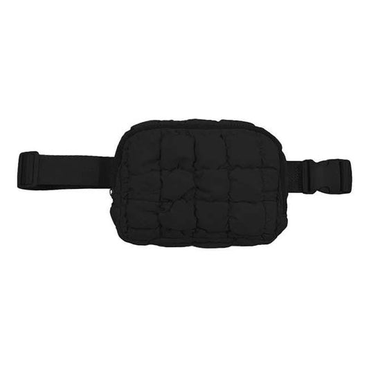 Black Quilted Waist Pack